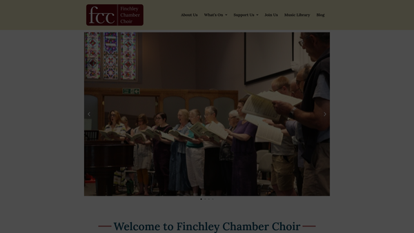 Screenshot of the Finchley Chamber Choir website