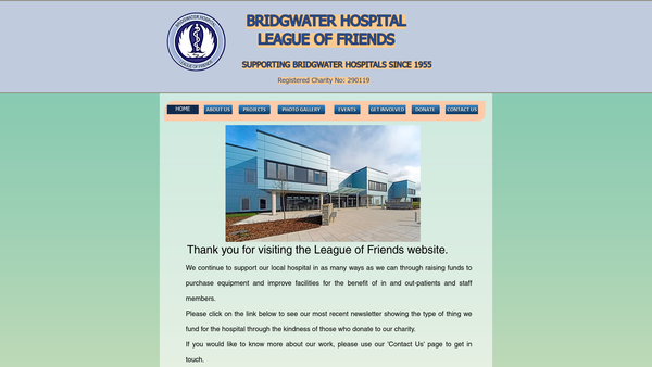 Screenshot of the The League Of Friends Of The Bridgwater Hospital And Community website