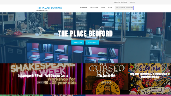 Screenshot of the Bedford Players Trust website