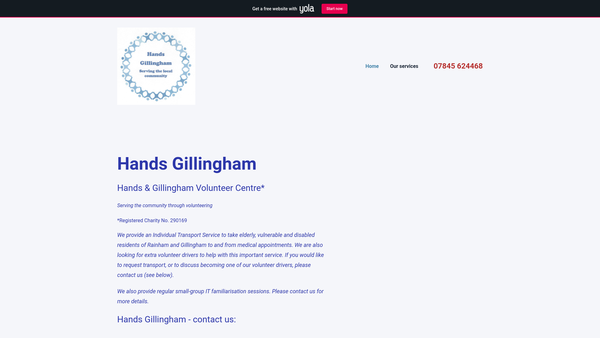Screenshot of the Hands Gillingham website