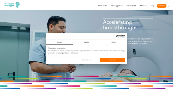 Screenshot of the The National Hospital For Neurology And Neurosurgery Development Foundation website
