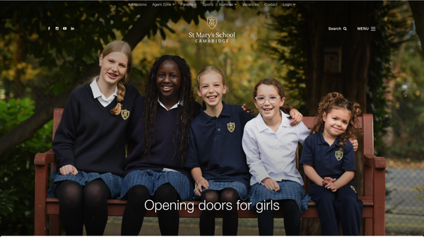Screenshot of the St Mary's School Cambridge website