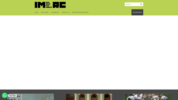 Screenshot of the The Indian Muslim Relief Committee website