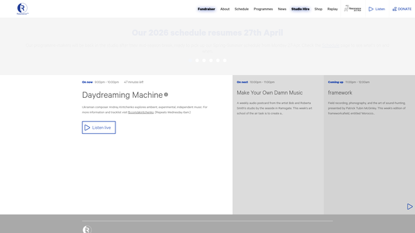 Screenshot of the London Musicians' Collective Limited website