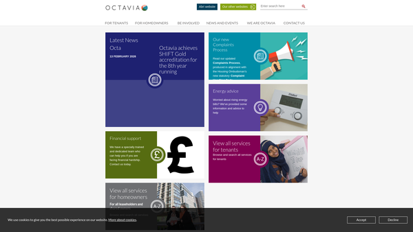 Screenshot of the The Friends Of Octavia website
