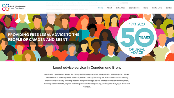 Screenshot of the Camden Community Law Centre website