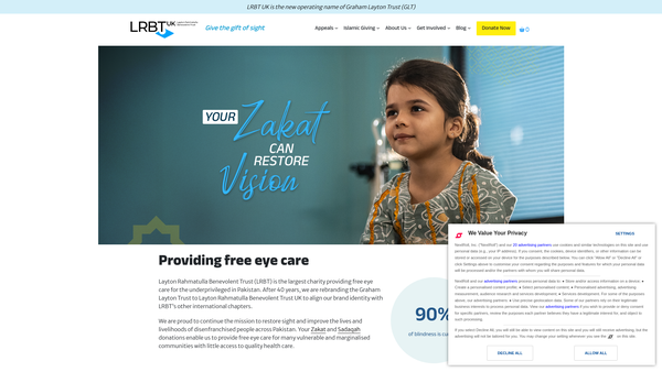Screenshot of the The Graham Layton Trust website