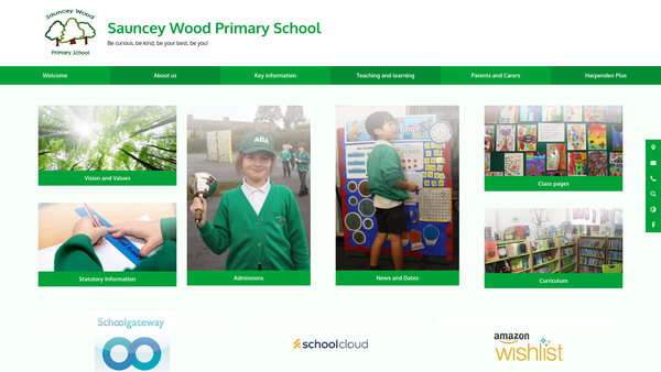 Screenshot of the Friends Of Sauncey Wood School website