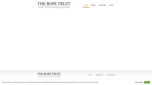 Screenshot of the Mrs L D Rope's Third Charitable Settlement website