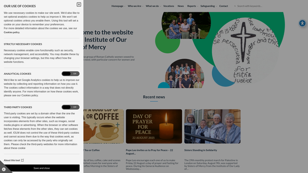 Screenshot of the Institute Of Our Lady Of Mercy website