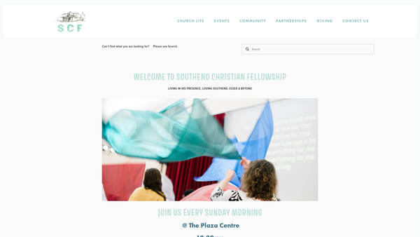 Screenshot of the Southend Christian Fellowship website