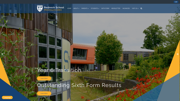 Screenshot of the The Rednock School Association website