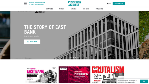Screenshot of the Design West website