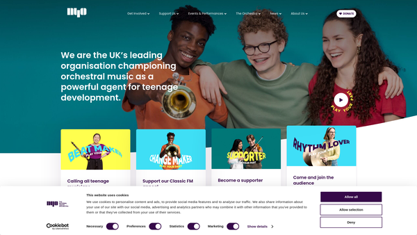 Screenshot of the The National Youth Orchestra Of Great Britain website