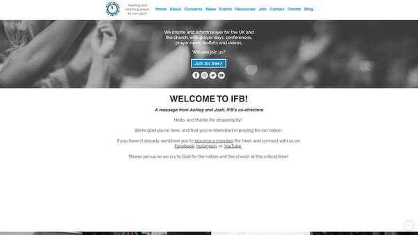 Screenshot of the Intercessors For Britain Trust website