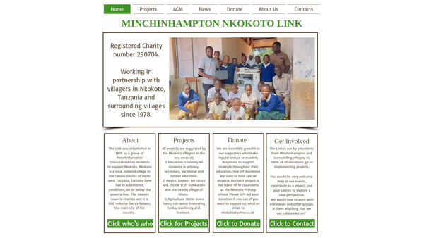 Screenshot of the The Minchinhampton - Nkokoto Link website
