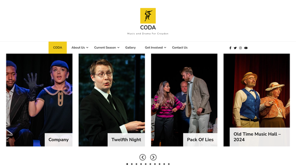 Screenshot of the The Croydon Operatic And Dramatic Association website