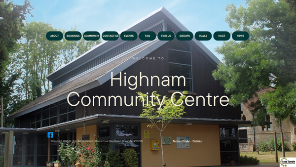 Screenshot of the Highnam Community Centre Trust website