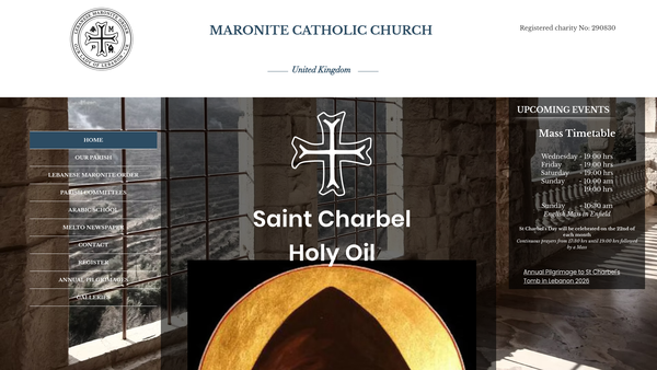 Screenshot of the The Lebanese Maronite Order Charitable Trust website