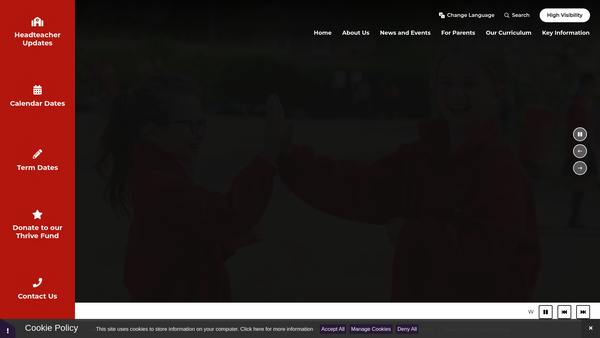 Screenshot of the Redbourn Primary PTA website