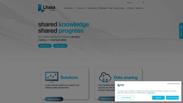Screenshot of the Lhasa Limited website