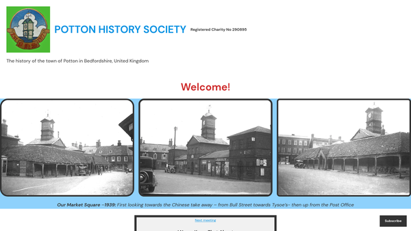 Screenshot of the Potton History Society website
