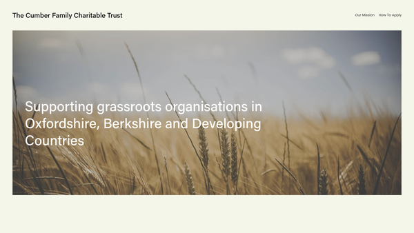 Screenshot of the The Cumber Family Charitable Trust website