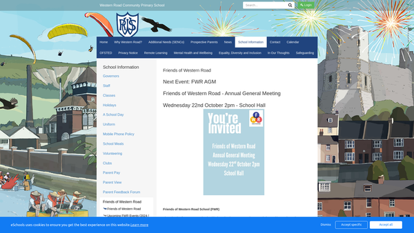 Screenshot of the Friends Of Western Road School website