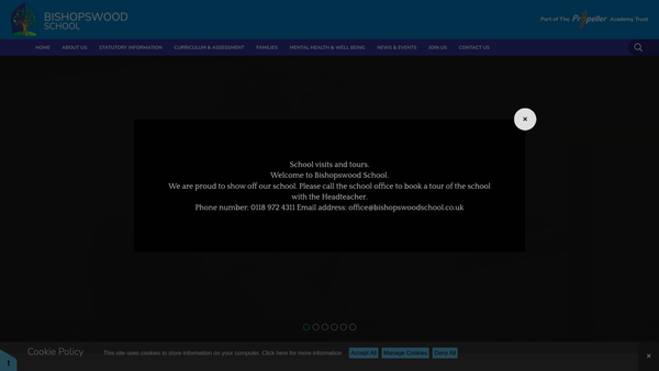Screenshot of the Bishopswood School Association website