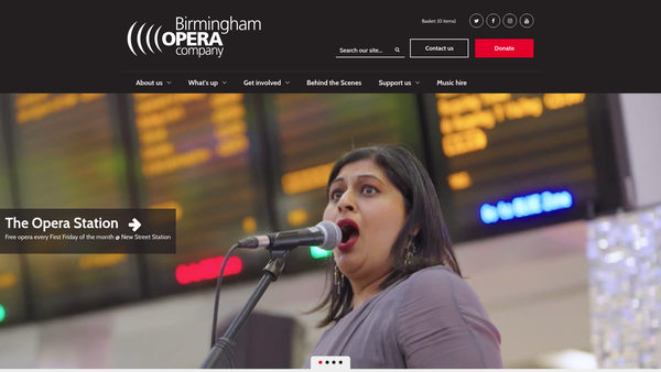 Screenshot of the Birmingham Opera Company website
