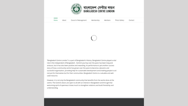 Screenshot of the The Bangladesh Centre website