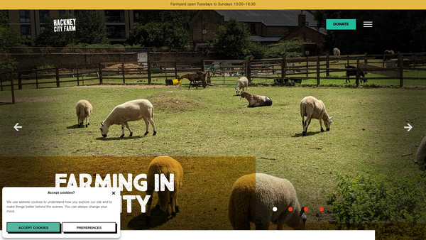Screenshot of the Hackney City Farm Limited website