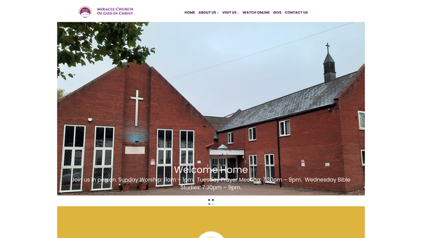 Screenshot of the Miracle Church Of God In Christ website