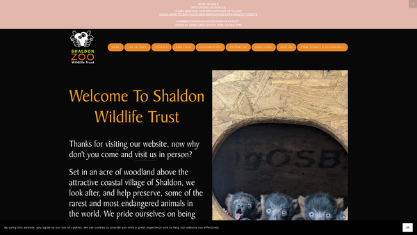 Screenshot of the Shaldon Wildlife Trust Limited website