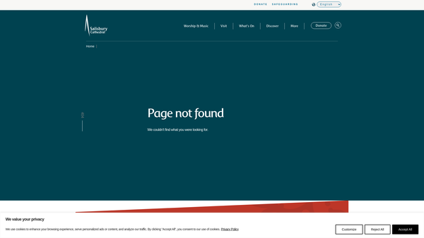 Screenshot of the The Salisbury Cathedral Trust website