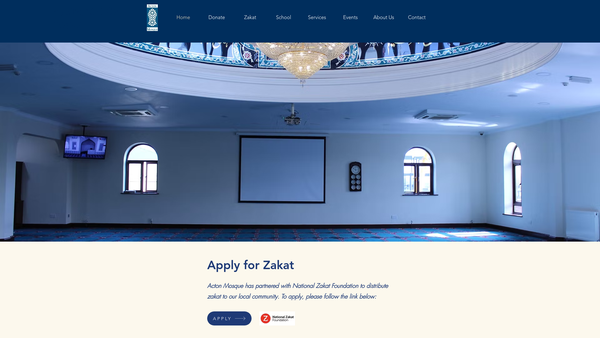 Screenshot of the Acton Muslim Welfare Association website