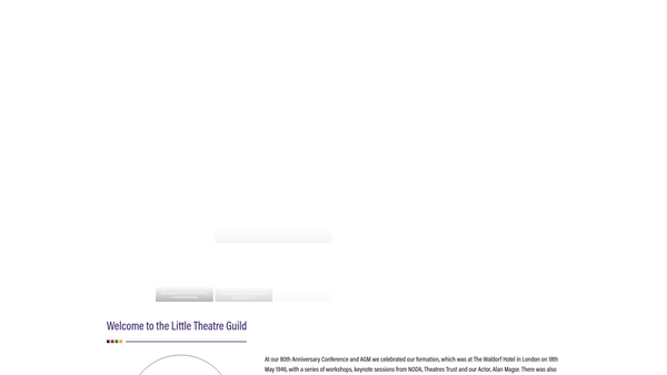 Screenshot of the The Little Theatre Guild Of Great Britain website