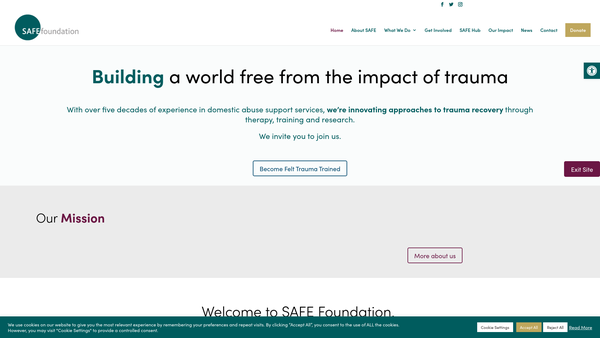 Screenshot of the SAFE Foundation website