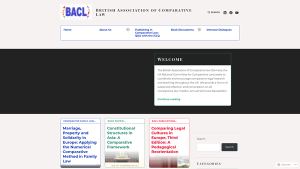 Screenshot of the British association of comparative law website