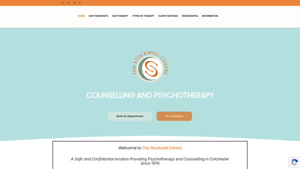 Screenshot of the The Stockwell Centre (Colchester) Limited website