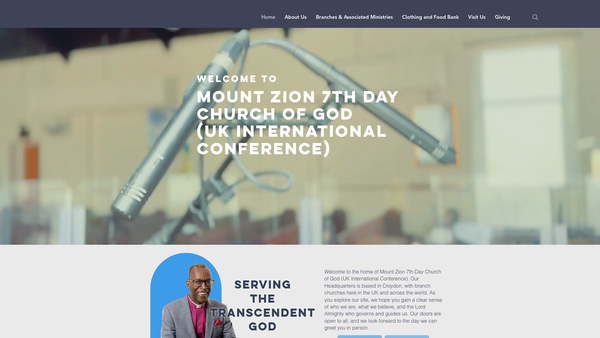 Screenshot of the Mount Zion 7th Day Church Of God (UK International Conference) website