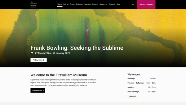 Screenshot of the The Fitzwilliam Museum Development Trust website