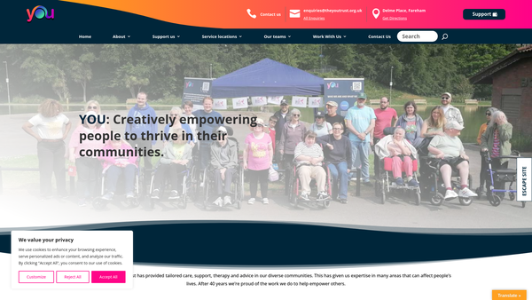 Screenshot of the The You Trust website