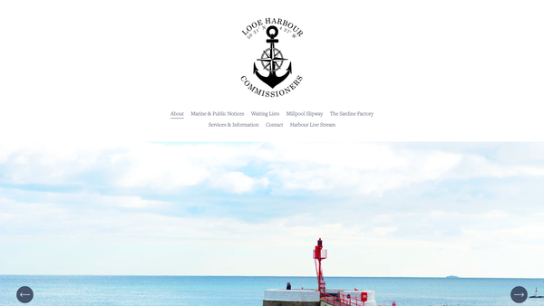 Screenshot of the East And West Looe Harbour And Bridge Charities website
