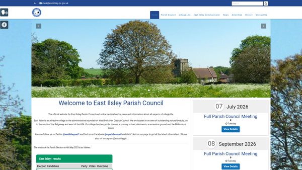 Screenshot of the East Ilsley Trust Fund website