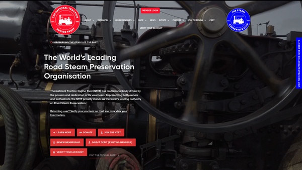 Screenshot of the National Traction Engine Trust website