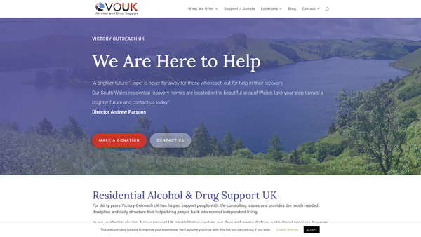 Screenshot of the Victory Outreach U.K. website