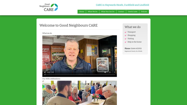 Screenshot of the Care In Haywards Heath Cuckfield And Lindfield website