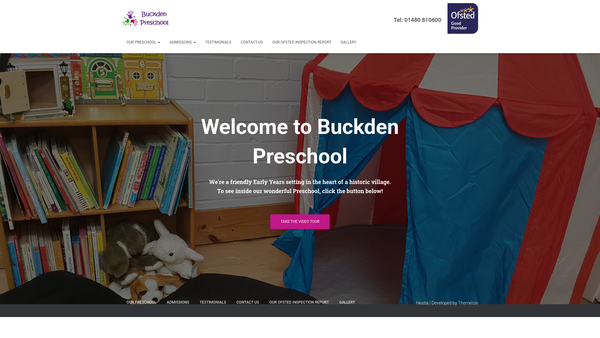 Screenshot of the Buckden Pre-School Playgroup Association website