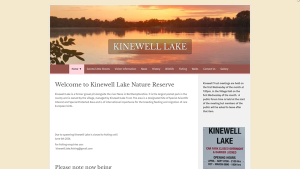 Screenshot of the Kinewell Trust website